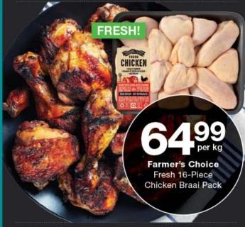 Farmer's Choice Fresh 16-Piece Chicken Braai Pack