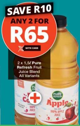 Pure Refresh Fruit Juice Blend, 100% Apple Juice