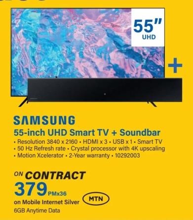 Samsung 55-inch UHD Smart TV + Soundbar