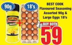 BEST COOK Flavoured Seasoning Assorted 90g & Large Eggs 18's