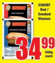 ESKORT Red / Smoked Viennas 500g