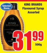 KING BRANDS Flavoured Syrup Assorted 500g