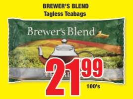 BREWER'S BLEND Tagless Teabags 100's 