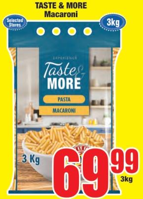 Taste and More Macaroni Pasta 3kg