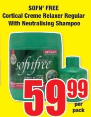 Sofn' Free Cortical Creme Relaxer Regular With Neutralising Shampoo Per pack