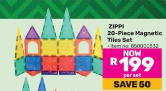 ZIPPI 20-Piece Magnetic Tiles Set