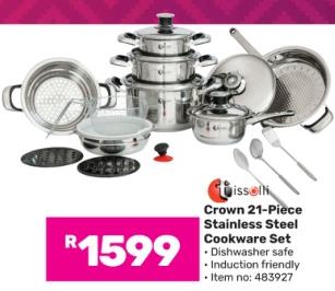 Tissoli Crown 21-Piece Stainless Steel Cookware Set