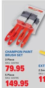 CHAMPION PAINT BRUSH SET 3 Piece