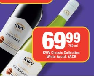 Kwv Classic Collection White Asstd Each 750ml