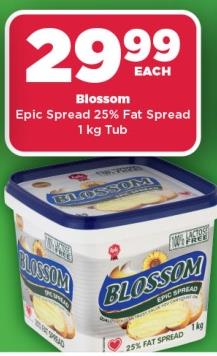 Epic Blossom Spread 25% Fat Spread 1kg Tub