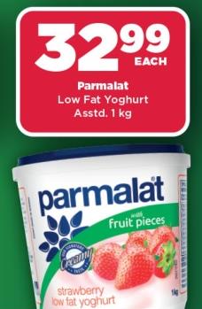 Parmalat Low Fat Yoghurt Asstd 1kg