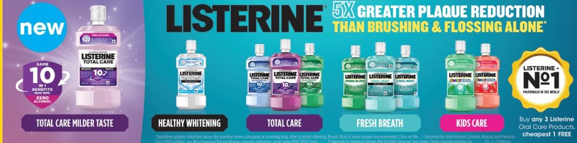 Buy any 3 Listerine Oral Care Products cheapest 1 FREE