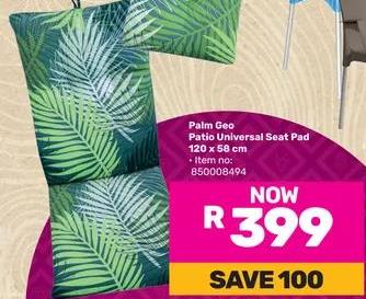 Palm Geo Patio Universal Seat Pad 120 x 50 cm