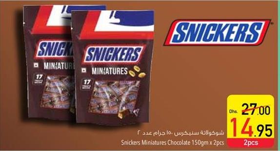 Snickers Miniatures Chocolate 150gm x 2pcs