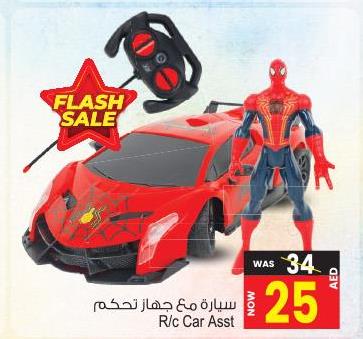 Remote control car with Spiderman figure