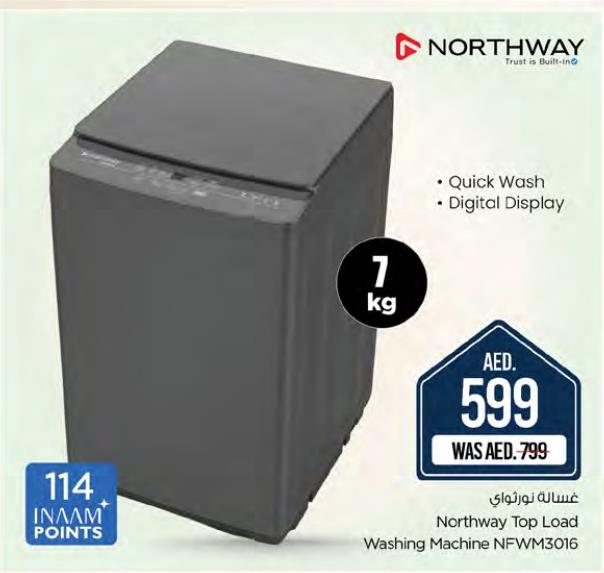 Northway Top Load Washing Machine NFWM3016 with Quick Wash and Digital Display