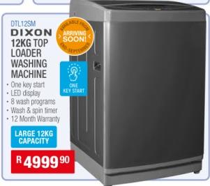 Dixon 12kg Top Loader Washing Machine