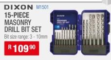 Dixon 15-PIECE MASONRY DRILL BIT SET