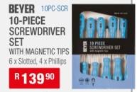 Bayer 10-piece screwdriver set with magnetic tips