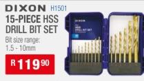 Dixon 15-PIECE HSS DRILL BIT SET