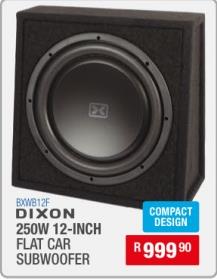 Dixon 250W 12-inch Flat Car Subwoofer