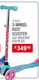 3-Wheel Kids' Scooter with Slip-Resistant Footplate