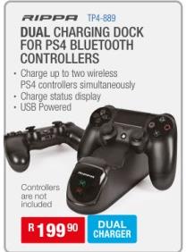 Rippa Daul Charging Dock For PS4 Bluetooth Controllers