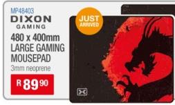 Large gaming mousepad with a design featuring a dragon, suitable for gaming use.