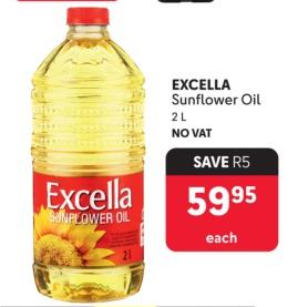 Excella Sunflower Oil 2L