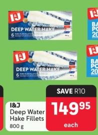 I&J Deep Water Hake Fillets 800g