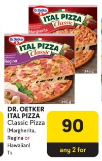 Dr. Oetker Ital Pizza Classic Pizza (Margherita, Regina or Hawaiian) 295g Any 2