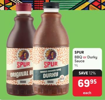 SPUR BBQ or Durky Sauce 1L