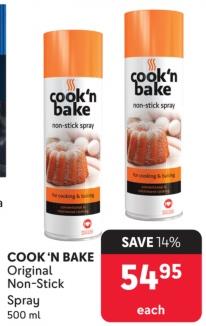 COOK 'N BAKE Original Non-Stick Spray 500ml