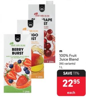 Makro 100% Fruit Juice Blend (All variants) 1L