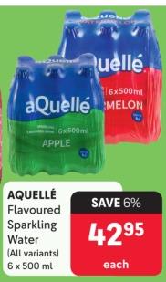 AQUELLÉ Flavoured Sparkling Water (All variants) 6x500ml