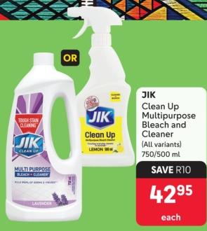 JIK Clean Up Multipurpose Bleach and Cleaner (All variants) 750/500ml