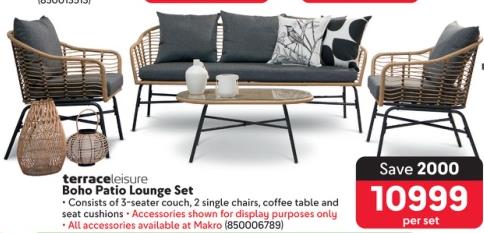 Terrace Leisure Boho Patio Lounge Set