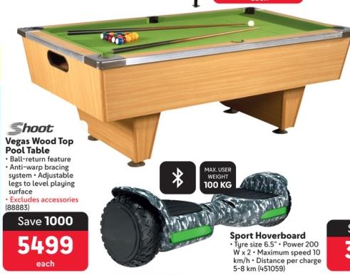 Shoot Vegas Wood Top Pool Table