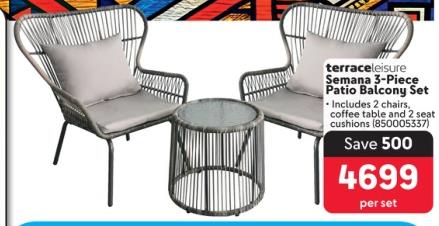 Terrace Leisure Semana 3-Piece Patio Balcony Set