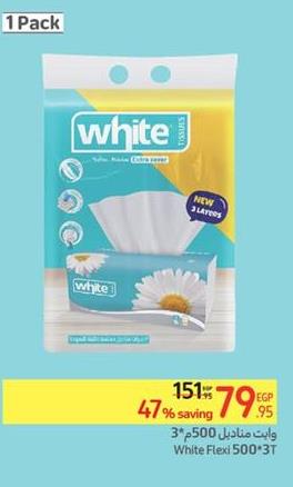 White Facial Tissue 3x500 sheets