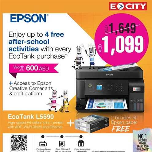 Epson Ecotank L5590 + Free 2 bundles of epson paper 