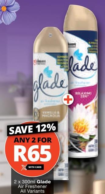 Any 2x 300ml Glade Air Freshener All Variants