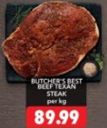 BUTCHER'S BEST BEEF TEXAN STEAK per kg