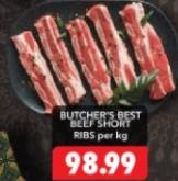 BUTCHER'S BEST BEEF SHORT RIBS per kg