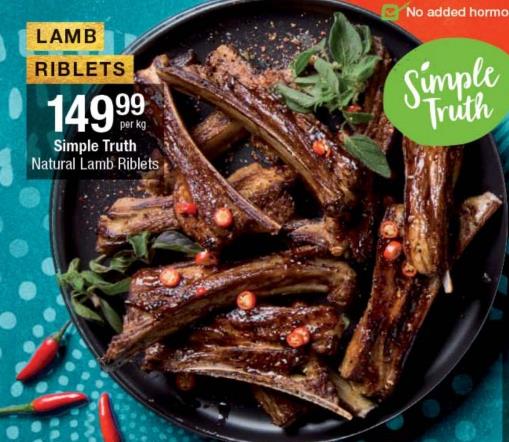 Simple Truth Natural Lamb Riblets Per kg