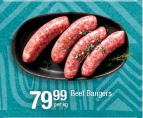 BEEF BANGERS per kg