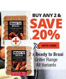 2 x Ready to Braai Griller Range All Variants