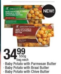 Freshmark Baby Potatoes with Parmesan Butter / With Braai Butter , With Chive Butter 500g Bag each