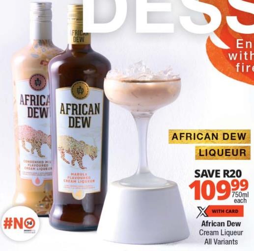 African Dew Liqueur All Varlants 750ml