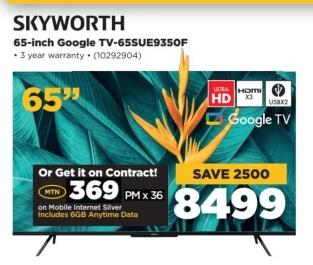 Skyworth 65-inch Google TV - Model: 65SUE9350F 